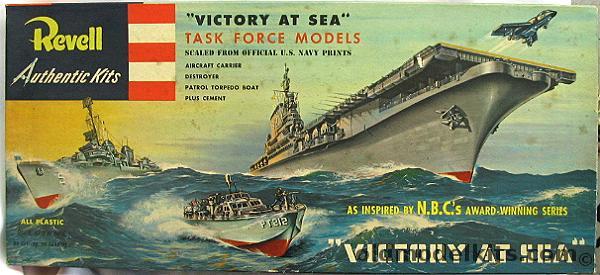 Revell Victory at Sea Task Force NBC Gift Set 'S' Kit- USS Franklin D. Roosevelt - USS The Sullivans - PT Boat, G311-495 plastic model kit